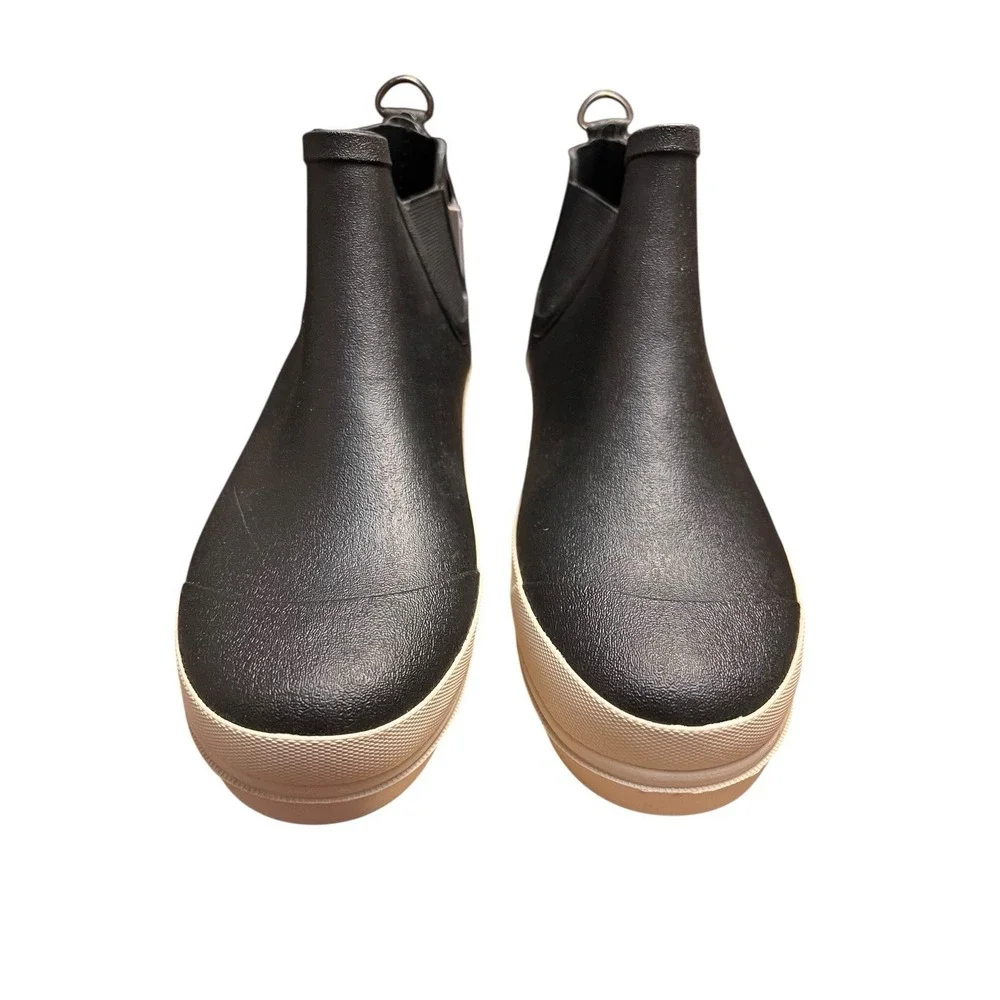 BAXTER WOOD Unweathered Black W/ White Sole Chelsea Woman's‎ Boots SIZE 9 NIB!!!